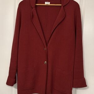 J. Crew Burgundy Knit Blazer
